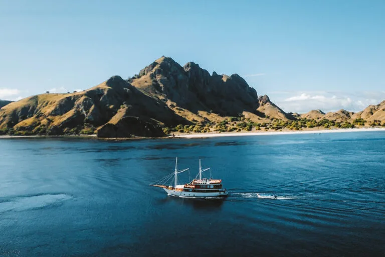Explore Komodo: 3 Days 2 Nights Cruise from Labuan Bajo 2 Our boat in Komodo National Park sea